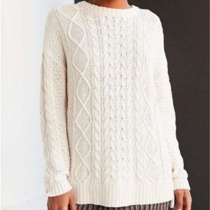 BDG Urban Outfitters Cable Knit Sweater Cream Beige Size Small